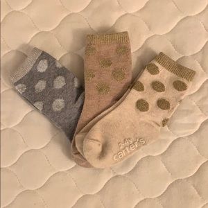Carters Toddler Girls 3 pack Socks